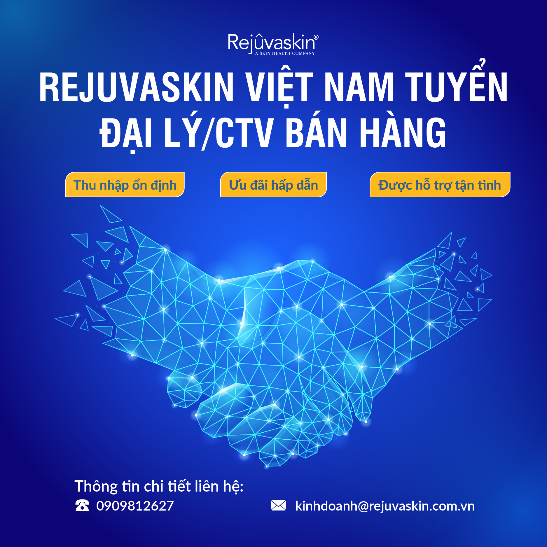 Rejuvaskin Việt Nam tuyển đại lý/CTV bán hàng