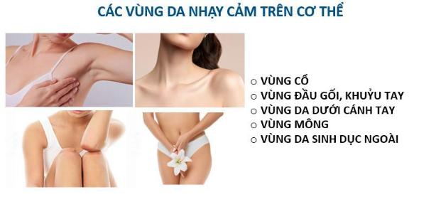 các vùng da nhạy cảm trên cơ thể